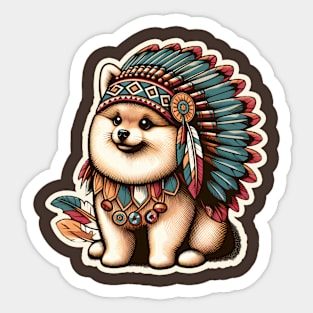 Pomeranian indian Sticker